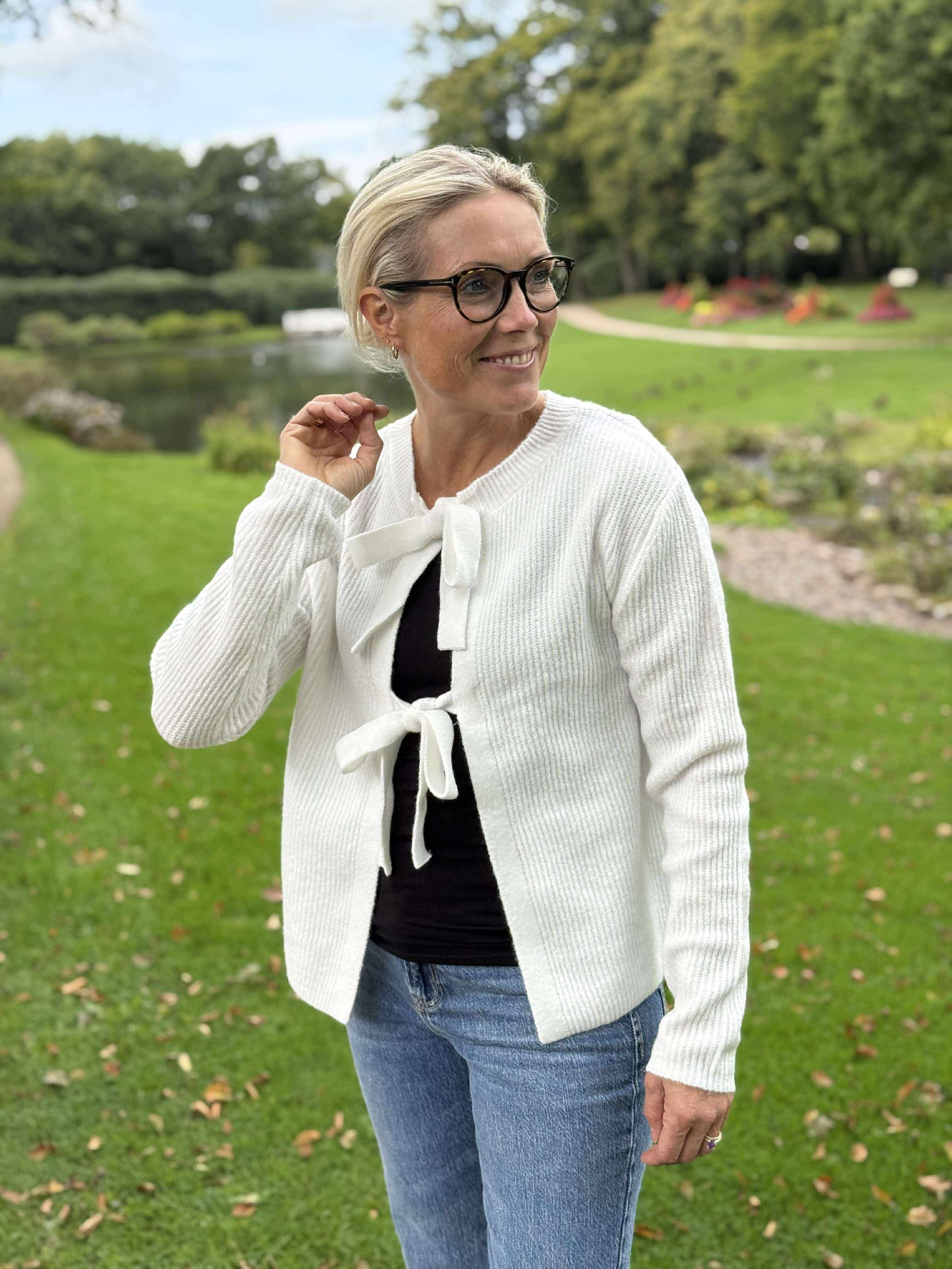 PCSILLY Knit Cardigan - Cloud Dancer